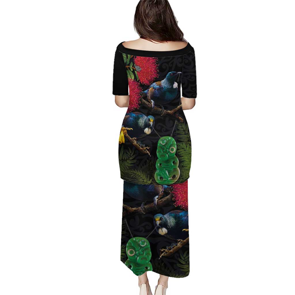 New Zealand Tui Puletasi Guardians of the Hei Tiki - Maori Art and Plants