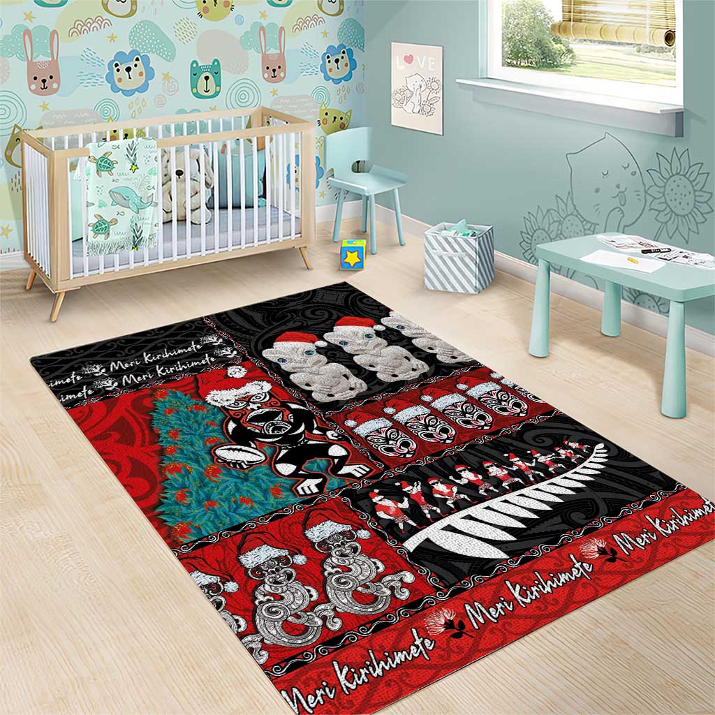 New Zealand Christmas Area Rug Maori Christmas Spirit - Meri Kirihimete