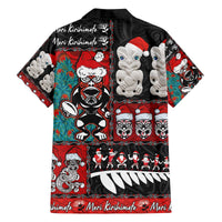 New Zealand Christmas Family Matching Off The Shoulder Long Sleeve Dress and Hawaiian Shirt Maori Christmas Spirit - Meri Kirihimete