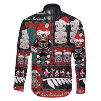 New Zealand Christmas Family Matching Off The Shoulder Long Sleeve Dress and Hawaiian Shirt Maori Christmas Spirit - Meri Kirihimete