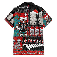 New Zealand Christmas Family Matching Off Shoulder Short Dress and Hawaiian Shirt Maori Christmas Spirit - Meri Kirihimete LT03 - Polynesian Pride