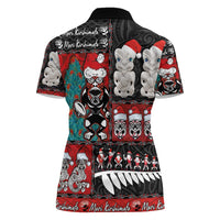 New Zealand Christmas Women Polo Shirt Maori Christmas Spirit - Meri Kirihimete