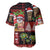 Hawaiian Christmas Baseball Jersey - Mele Kalikimaka Island Holiday Vibes - Black Red