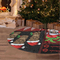 Hawaiian Christmas Tree Skirt - Mele Kalikimaka Island Holiday Vibes - Black Red