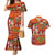 Hawaiian Christmas Couples Matching Mermaid Dress and Hawaiian Shirt - Mele Kalikimaka Island Holiday Vibes - Red Orange