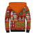 Hawaiian Christmas Sherpa Hoodie - Mele Kalikimaka Island Holiday Vibes - Red Orange