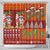 Hawaiian Christmas Shower Curtain - Mele Kalikimaka Island Holiday Vibes - Red Orange