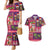 Hawaiian Christmas Couples Matching Mermaid Dress and Hawaiian Shirt - Mele Kalikimaka Island Holiday Vibes - Pink Purple