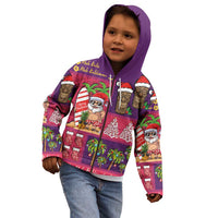Hawaiian Christmas Kid Hoodie - Mele Kalikimaka Island Holiday Vibes - Pink Purple
