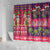 Hawaiian Christmas Shower Curtain - Mele Kalikimaka Island Holiday Vibes - Pink Purple