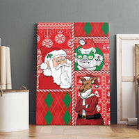 Australian Christmas Canvas Wall Art - Santa Koala Kangaroo and Holiday Cheer