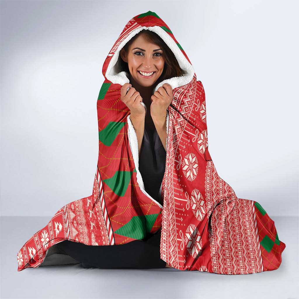 Australian Christmas Hooded Blanket - Santa Koala Kangaroo and Holiday Cheer