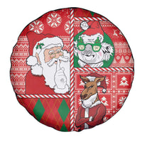 Australian Christmas Spare Tire Cover - Santa Koala Kangaroo and Holiday Cheer