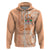 Bula Fiji Hoodie Tropical Flower and Tapa Pattern Peach Fuzz Color LT03 Zip Hoodie Peach Fuzz - Polynesian Pride