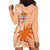 Bula Fiji Hoodie Dress Tropical Flower and Tapa Pattern Peach Fuzz Color LT03 - Polynesian Pride