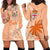 Bula Fiji Hoodie Dress Tropical Flower and Tapa Pattern Peach Fuzz Color LT03 - Polynesian Pride