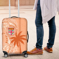 Bula Fiji Luggage Cover Tropical Flower and Tapa Pattern Peach Fuzz Color LT03 Peach Fuzz - Polynesian Pride