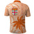 Bula Fiji Polo Shirt Tropical Flower and Tapa Pattern Peach Fuzz Color LT03 - Polynesian Pride