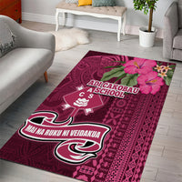 Fiji Adi Cakobau School Area Rug Tropical Flower and Tapa Pattern LT03 - Polynesian Pride