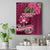 Fiji Adi Cakobau School Canvas Wall Art Tropical Flower and Tapa Pattern LT03 Pink - Polynesian Pride