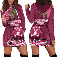 Fiji Adi Cakobau School Hoodie Dress Tropical Flower and Tapa Pattern LT03 - Polynesian Pride
