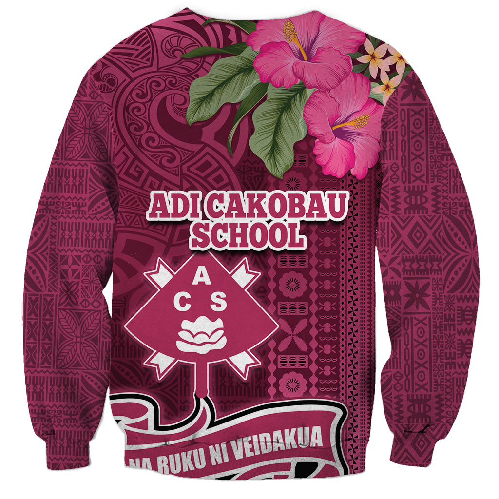 Fiji Adi Cakobau School Sweatshirt Tropical Flower and Tapa Pattern LT03 - Polynesian Pride