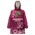 Fiji Adi Cakobau School Wearable Blanket Hoodie Tropical Flower and Tapa Pattern LT03 One Size Pink - Polynesian Pride