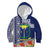 Fiji Natabua High School Kid Hoodie Tropical Flower and Tapa Pattern Blue Style LT03 Hoodie Blue - Polynesian Pride