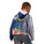 Fiji Natabua High School Kid Hoodie Tropical Flower and Tapa Pattern Blue Style LT03 - Polynesian Pride