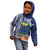 Fiji Natabua High School Kid Hoodie Tropical Flower and Tapa Pattern Blue Style LT03 - Polynesian Pride