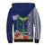 Fiji Natabua High School Sherpa Hoodie Tropical Flower and Tapa Pattern Blue Style LT03 - Polynesian Pride