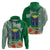 Fiji Natabua High School Hoodie Tropical Flower and Tapa Pattern Green Style LT03 - Polynesian Pride