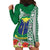 Fiji Natabua High School Hoodie Dress Tropical Flower and Tapa Pattern Green Style LT03 - Polynesian Pride