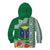 Fiji Natabua High School Kid Hoodie Tropical Flower and Tapa Pattern Green Style LT03 - Polynesian Pride