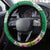 Fiji Natabua High School Steering Wheel Cover Tropical Flower and Tapa Pattern Green Style LT03 - Polynesian Pride