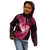 New Zealand Valentine Day Kid Hoodie Aotearoa Warrior Love Story Silver Fern Koru Pink Style LT03 - Polynesian Pride