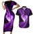 New Zealand Valentine Day Couples Matching Short Sleeve Bodycon Dress and Hawaiian Shirt Aotearoa Warrior Love Story Silver Fern Koru Purple Style LT03 Purple - Polynesian Pride