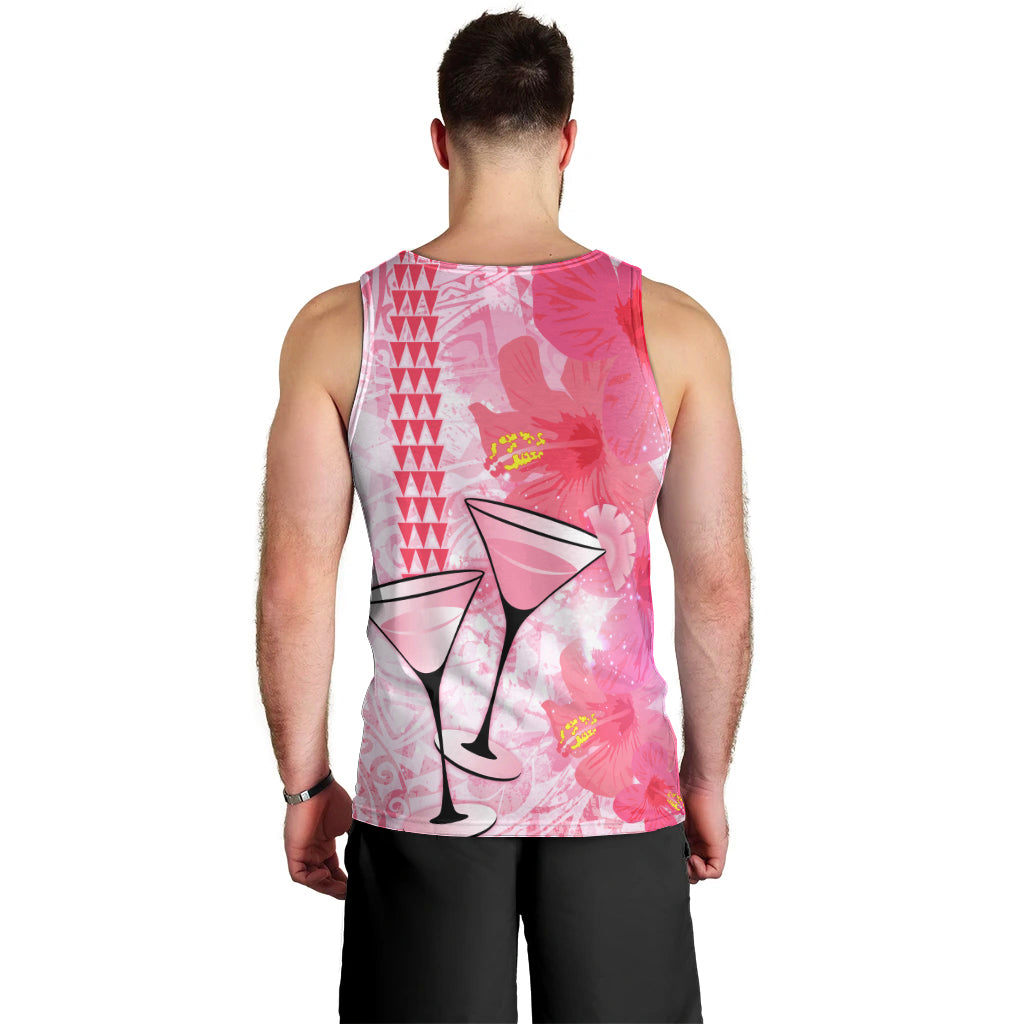 Hawaiian Cocktail Valentine Day Men Tank Top Hibiscus Kakau Pattern Pink Version LT03 - Polynesian Pride