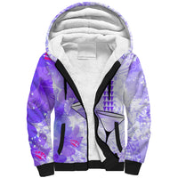 Hawaiian Cocktail Valentine Day Sherpa Hoodie Hibiscus Kakau Pattern Purple Version LT03 Unisex Purple - Polynesian Pride