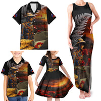 Slouch Hat and Biscuits ANZAC Family Matching Tank Maxi Dress and Hawaiian Shirt with Soldier Silver Fern LT03 - Polynesian Pride