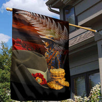 Slouch Hat and Biscuits ANZAC Garden Flag with Soldier Silver Fern LT03 - Polynesian Pride