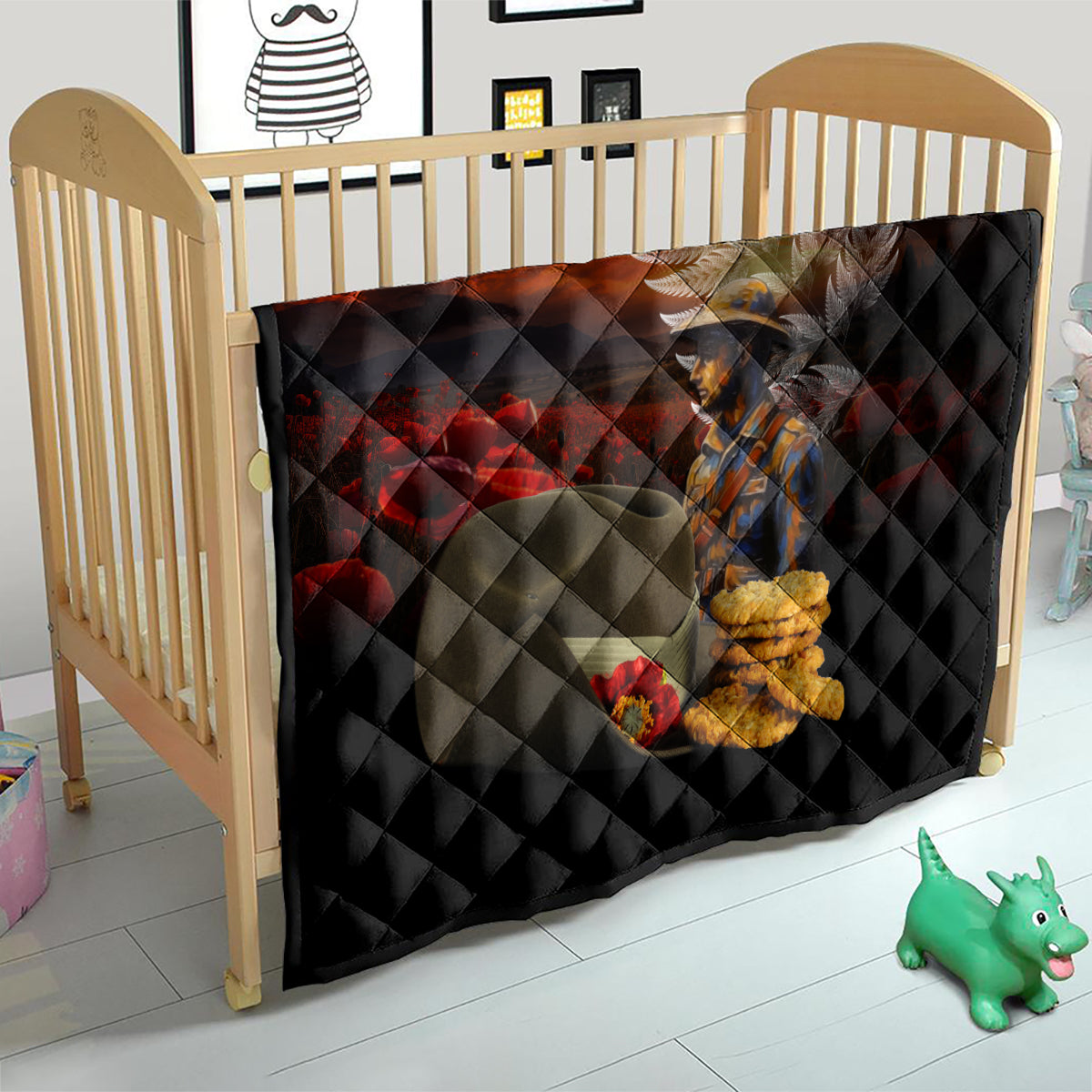 Slouch Hat and Biscuits ANZAC Quilt with Soldier Silver Fern LT03 - Polynesian Pride