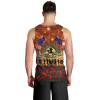 The Rising Sun Badge ANZAC Men Tank Top Last Post Field of Poppy Starry Night Style LT03 - Polynesian Pride