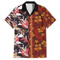 Pan-Pacific Festival Family Matching Off Shoulder Maxi Dress and Hawaiian Shirt Hawaiian Tribal and Japanese Pattern Together Culture