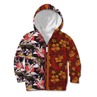 Pan-Pacific Festival Kid Hoodie Hawaiian Tribal and Japanese Pattern Together Culture