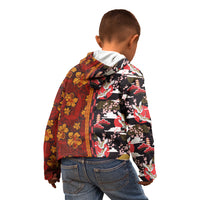 Pan-Pacific Festival Kid Hoodie Hawaiian Tribal and Japanese Pattern Together Culture