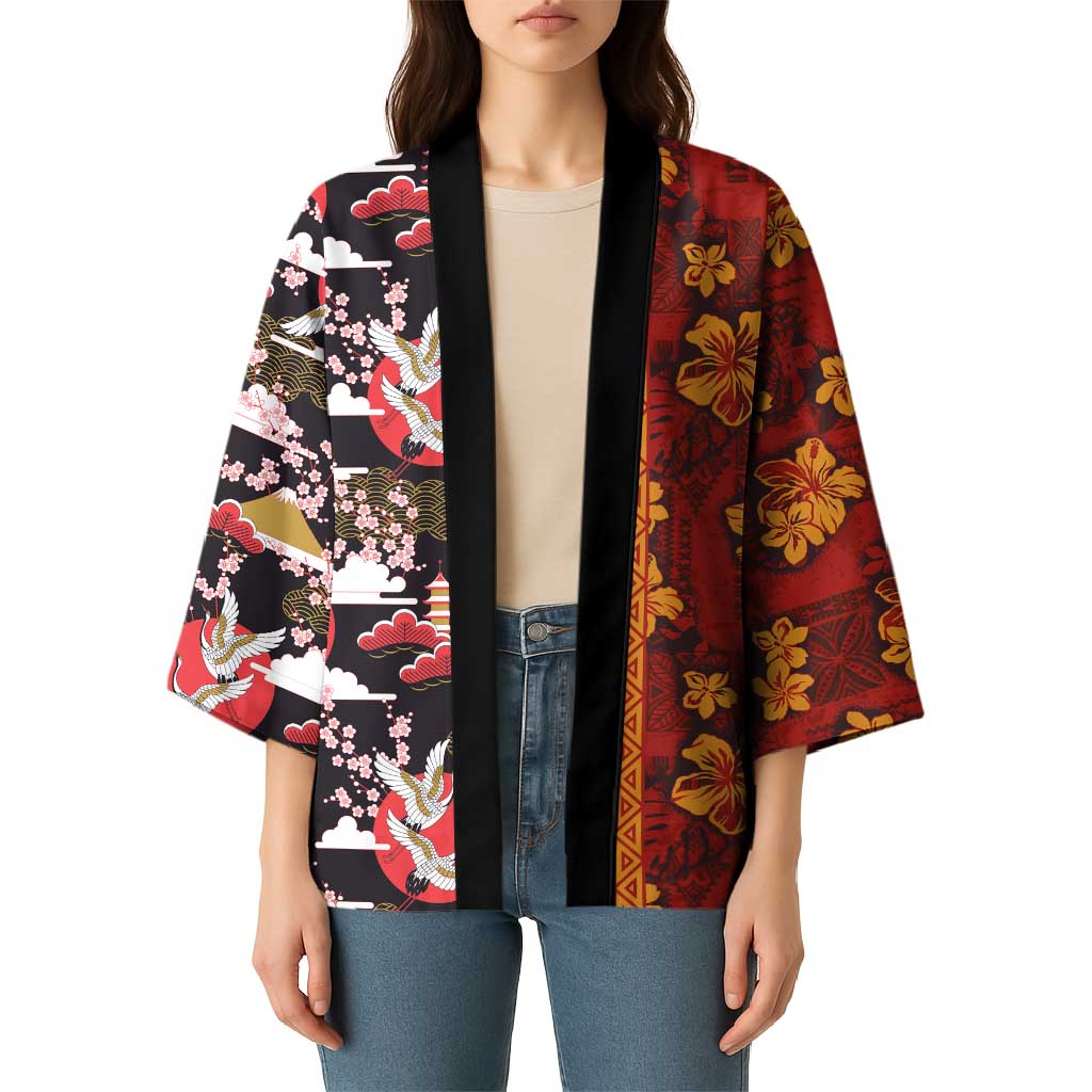 Japanese Culture Hawaii Style Kimono Hawaiian Tribal and Japanese Pattern Together Culture - Polynesian Pride