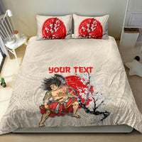 Personalised Pan-Pacific Festival Bedding Set Japanese Samurai with Hawaiian Pattern