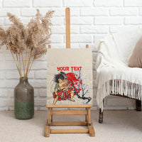 Personalised Pan-Pacific Festival Canvas Wall Art Japanese Samurai with Hawaiian Pattern