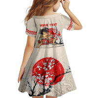 Personalised Japanese Culture Hawaii Style Family Matching Short Sleeve Bodycon Dress and Hawaiian Shirt Japanese Samurai with Hawaiian Pattern LT03 - Polynesian Pride
